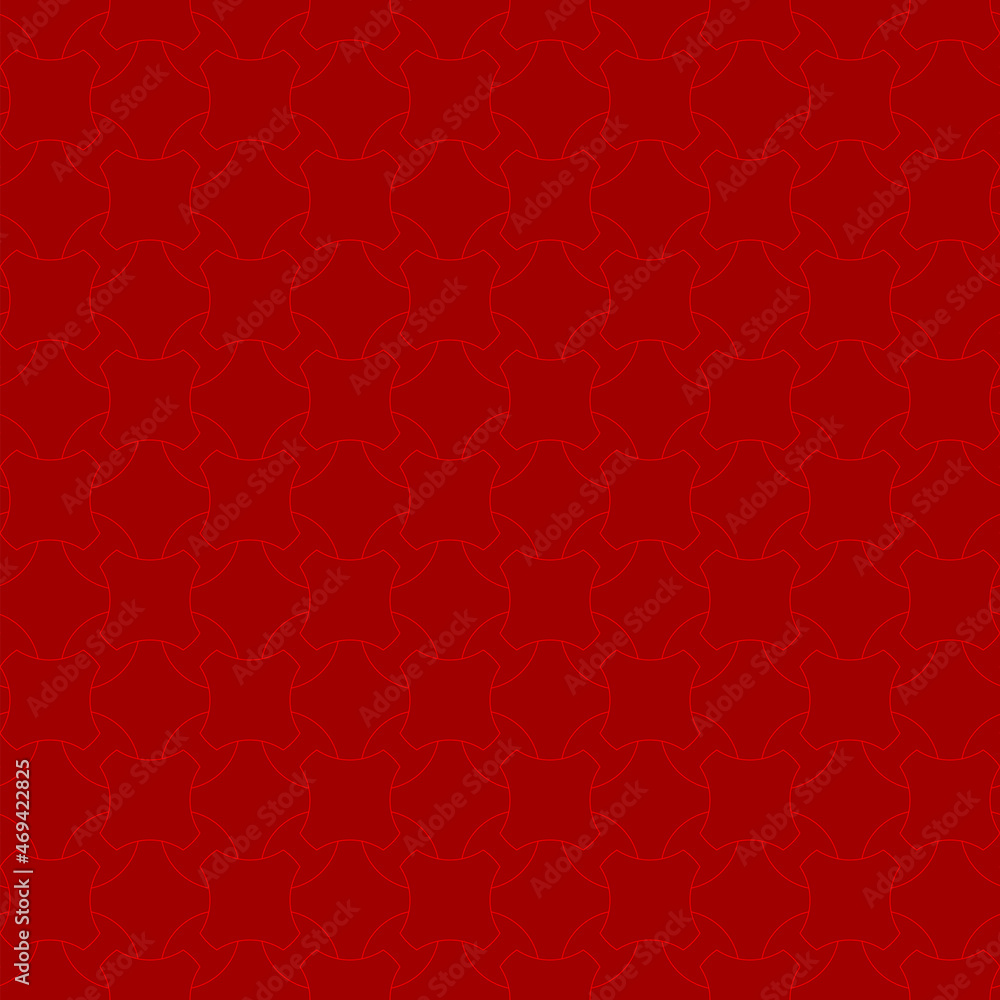 red repetitive background. abstract geometric shapes outlines. vector seamless pattern. fabric swatch. wrapping paper. continuous  design template for home decor, textile. modern stylish texture