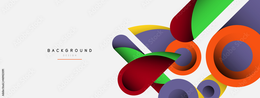 Abstract background. Minimal geometric circles and round style shapes with deep shadow effects. Trendy technology business template for wallpaper banner or background Abstract background. Minimal geometric circles and round style shapes with deep shadow effects. Trendy technology business template for wallpaper banner or background
