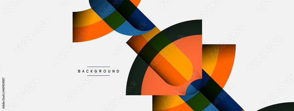 Geometric abstract background. Round shapes, circles, lines composition for wallpaper banner background or landing page Geometric abstract background. Round shapes, circles, lines composition for wallpaper banner background or landing page