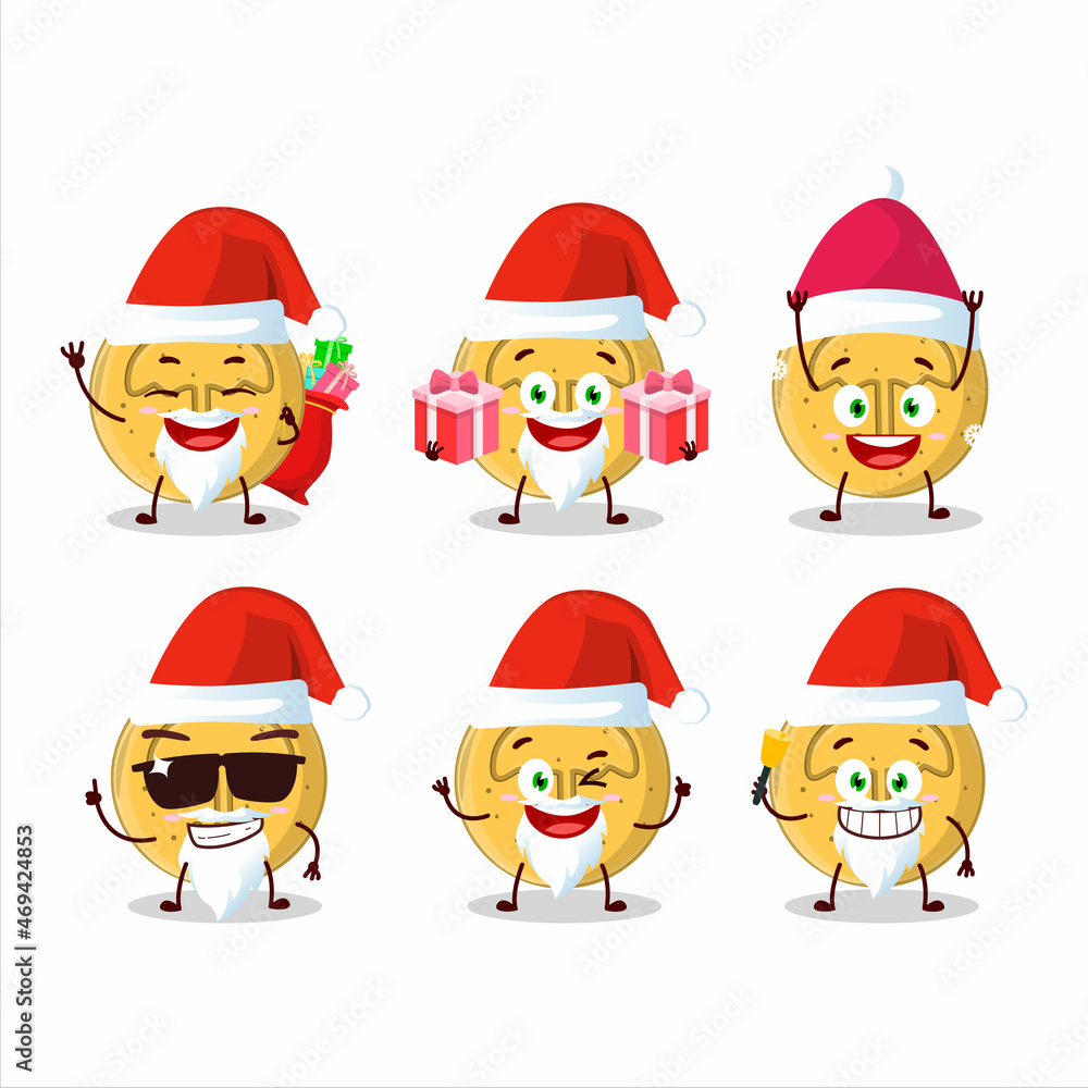 Santa Claus emoticons with dalgona candy umbrella cartoon character