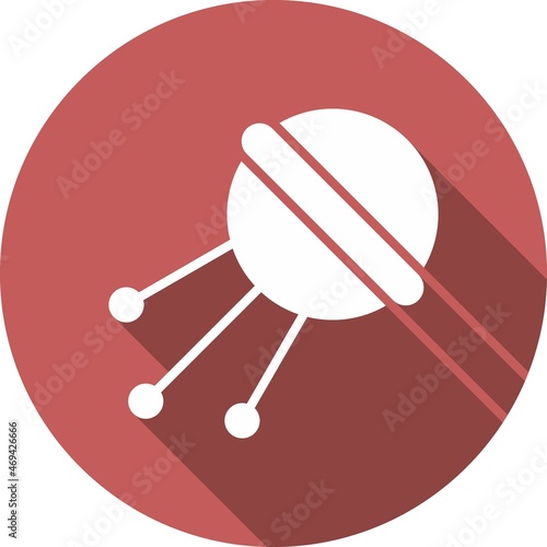 Sputnik Glyph Circle Vector Icon Design
