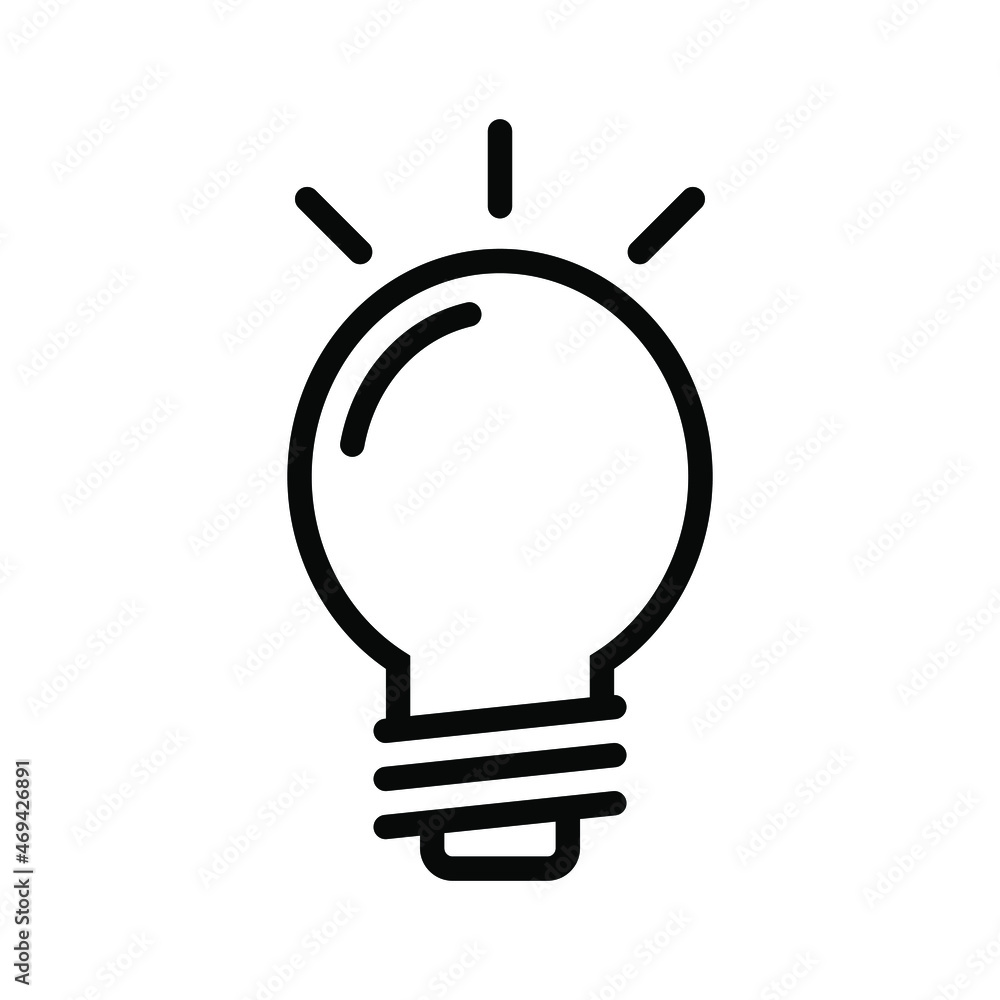 Light bulb icon vector graphic