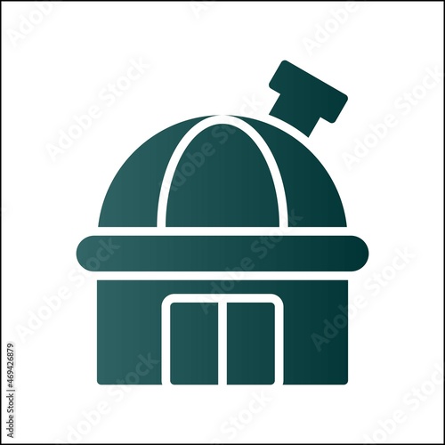 Observatory Glyph Gradient Vector Icon Design