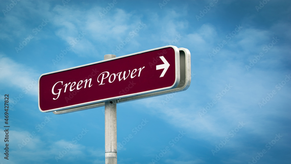 Street Sign to Green Power Street Sign to Green Power