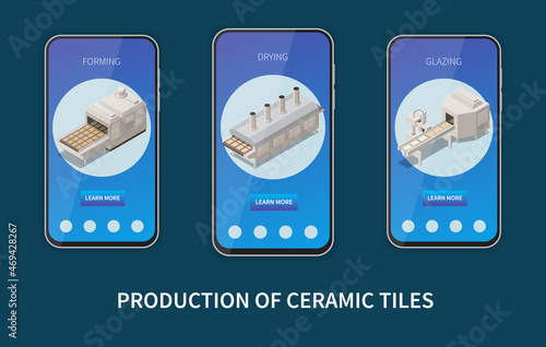 Production Of Ceramic Tiles Isometric Design Concept photo