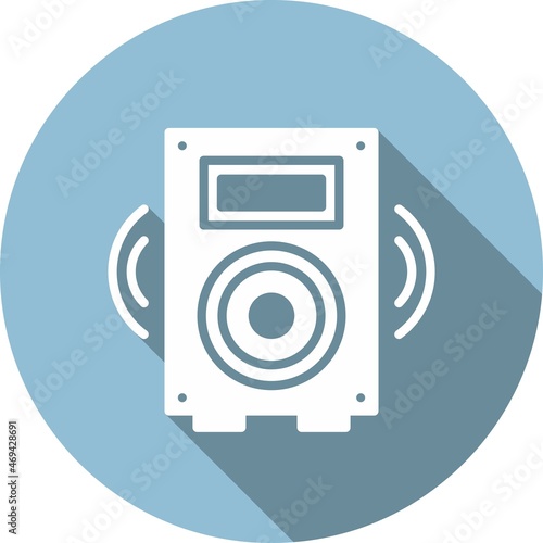 Woofer Glyph Circle Vector Icon Design