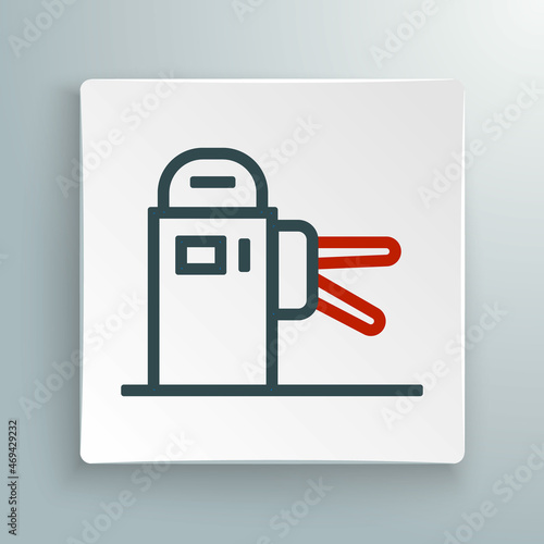 Line Turnstile icon isolated on white background. Colorful outline concept. Vector