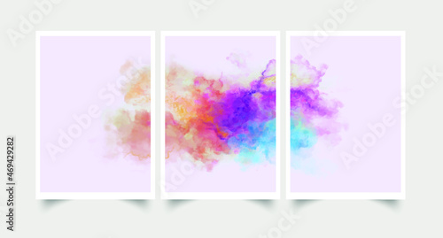 Abstract watercolor or alcohol ink art blue white background with golden crackers. Pastel blue marble drawing effect. llustration design template for wedding invitatio, banner, background.