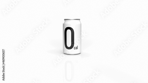 Canvas Print The soft drink can 0 kcal on white background  for health and sci concept 3d ren