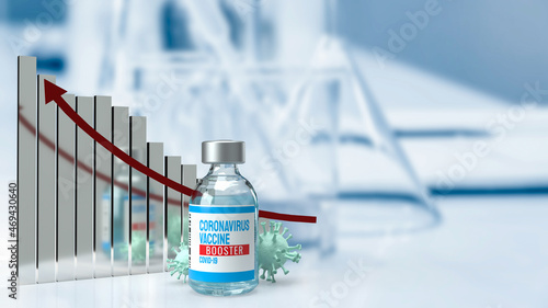 The vaccine booster and chart for medical or sci concept 3d rendering