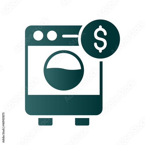 Money Laundering Glyph Gradient Vector Icon Design