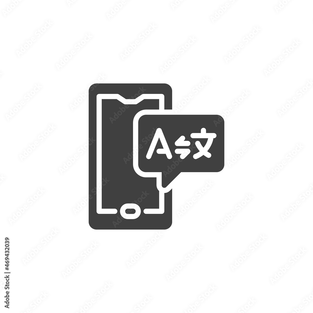Mobile language translator vector icon Mobile language translator vector icon