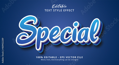Editable text effect, Special text on blue layered style effect