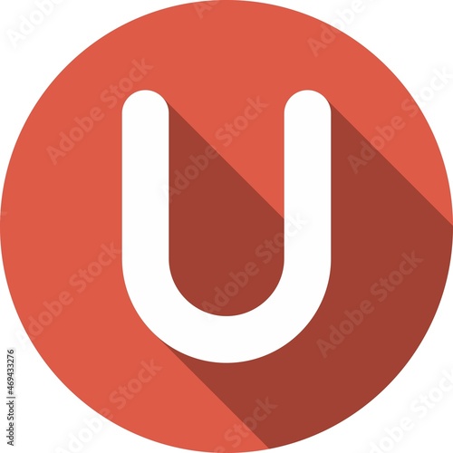  U Glyph Circle Vector Icon Design