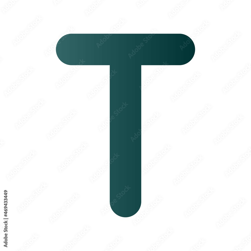 T Glyph Gradient Vector Icon Design