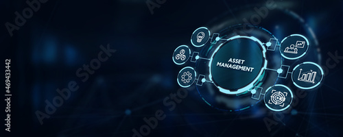 Asset management. Business, Technology, Internet and network concept.3d illustration