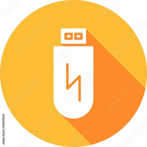 Flash Glyph Circle Vector Icon Design