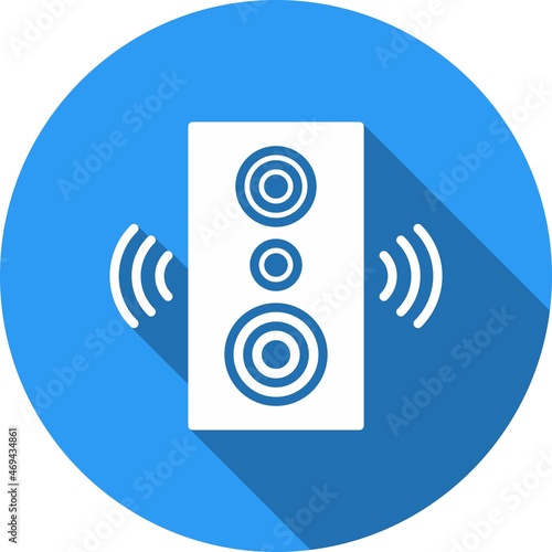 Woofer Glyph Circle Vector Icon Design