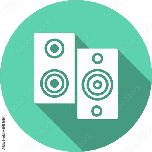 Woofer Glyph Circle Vector Icon Design