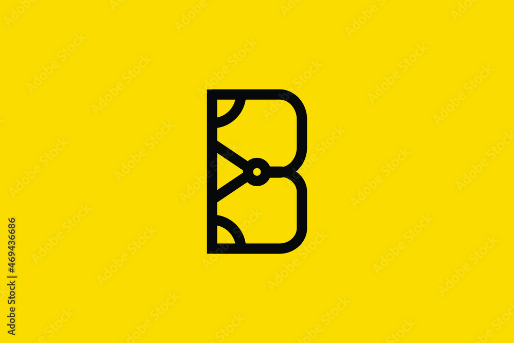 Special Unique Initial B logo and BB logo design. B Letter Minimal ...