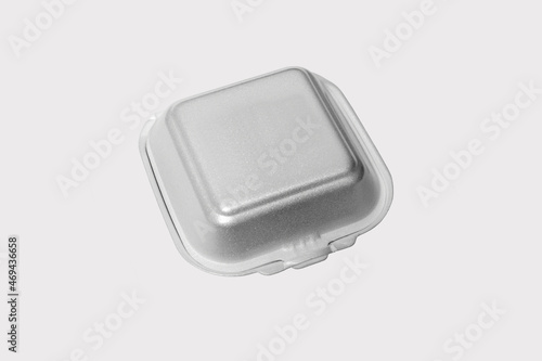 Blank cardboard food container Mock up isolated on a grey background. Eco friendly and zero waste concept. Eco friendly disposal food packaging . 3d rendering. 