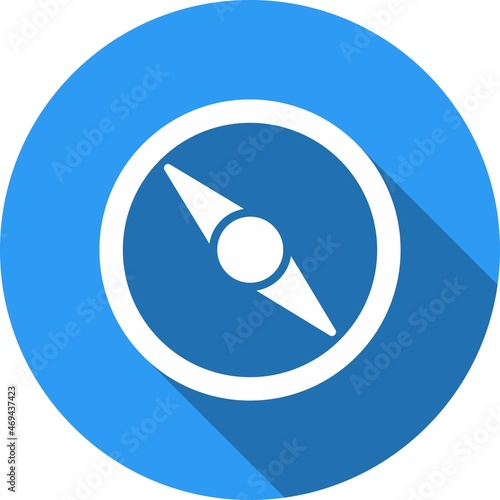 Compass Glyph Circle Vector Icon Design