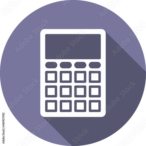 Calculator Glyph Circle Vector Icon Design