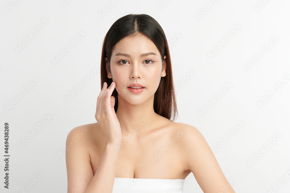 Beautiful young asian woman with clean fresh skin on white background, Face care, Facial treatment, Cosmetology, beauty and spa, Asian women portrait. Beautiful young asian woman with clean fresh skin on white background, Face care, Facial treatment, Cosmetology, beauty and spa, Asian women portrait.