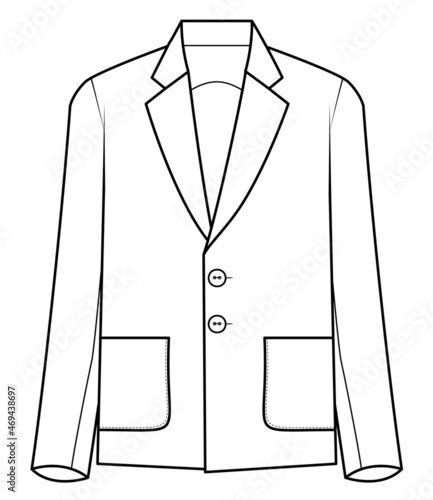 men's two button long sleeve blazer vector
