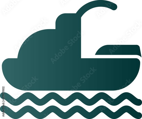 Ski Jet Glyph Gradient Vector Icon Design