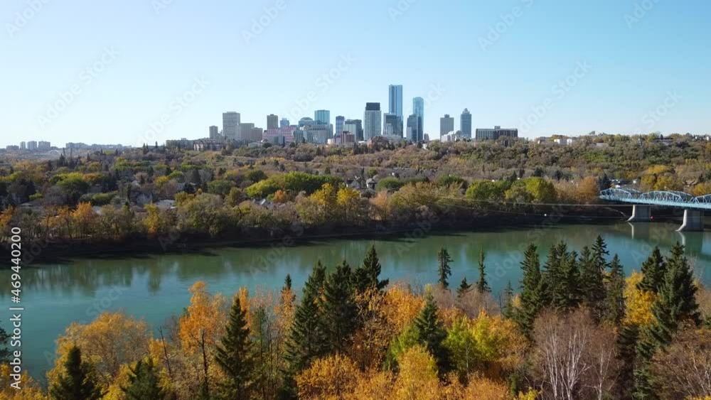 Edmonton, Alberta skyline on a bright autumn day. Aerial Edmonton, Alberta skyline on a bright autumn day. Aerial