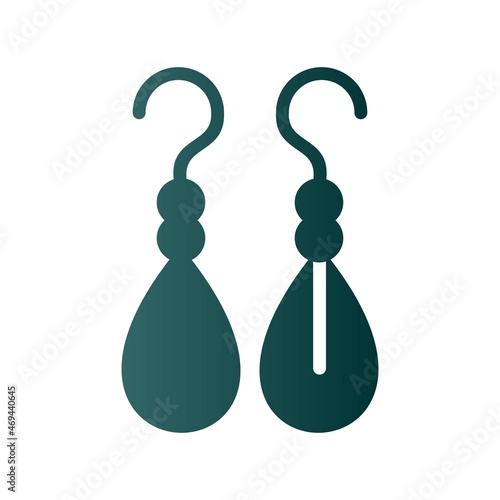 Earring Glyph Gradient Vector Icon Design