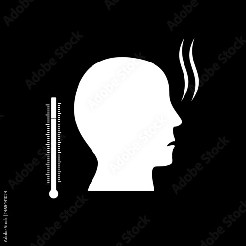 Sick human icon isolated on dark background