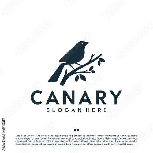 canary bird , logo design template