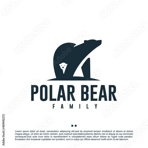 Fotografiet polar bear ,family , logo design template