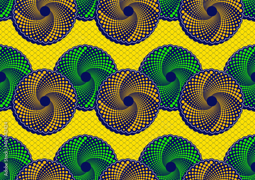 Wallpaper Mural African circle dots seamless pattern, picture art and abstract background