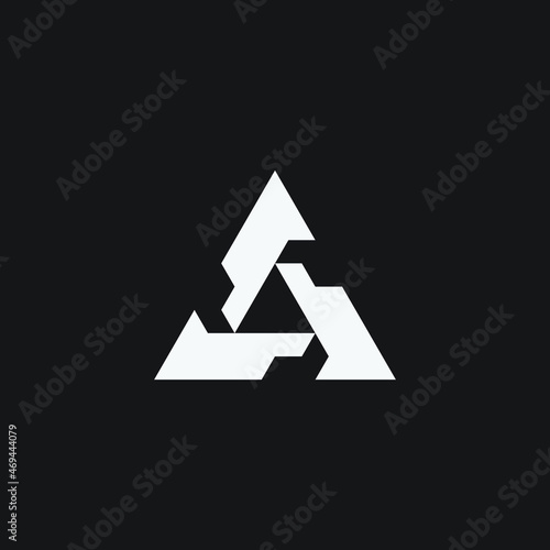 Triangle monogram vector logo, triangle logo template.