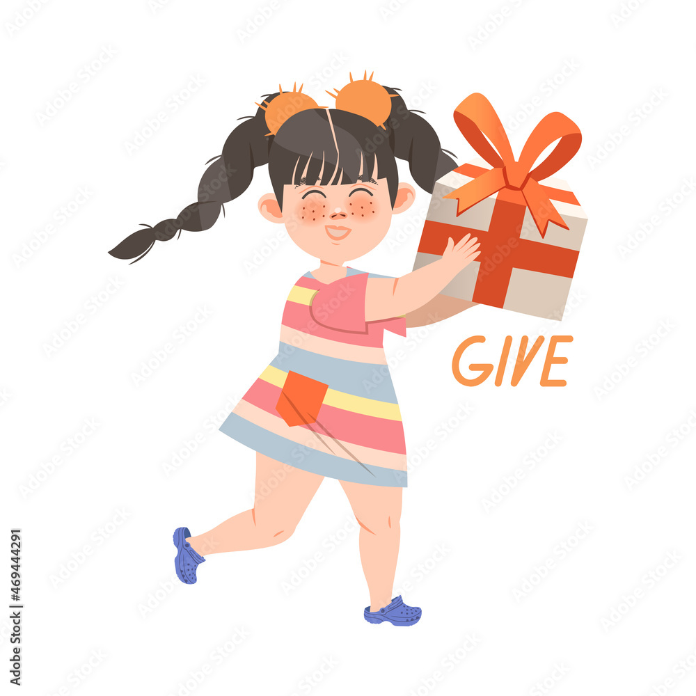 cute-little-girl-kid-holding-big-wrapped-gift-box-give-verb-expressing