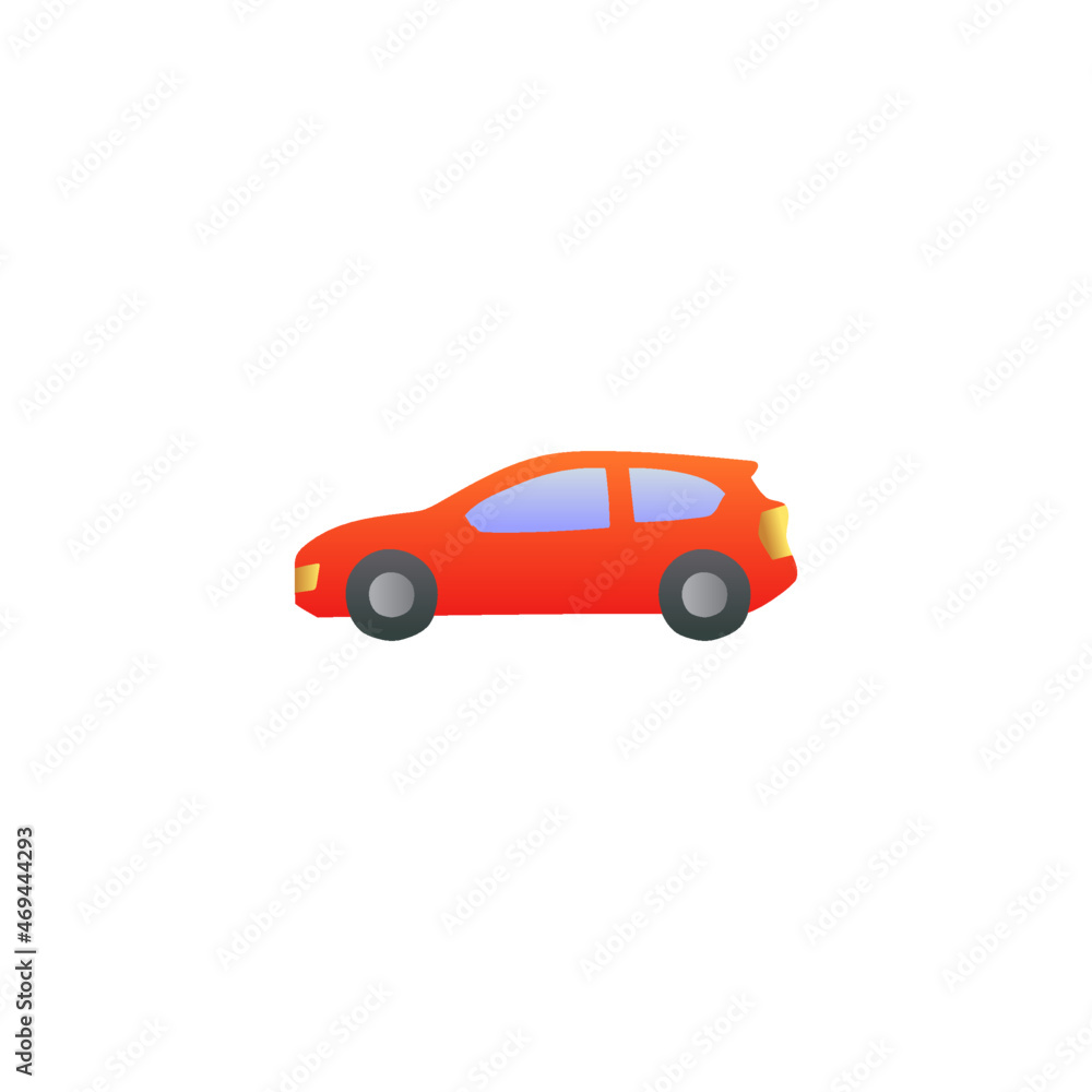 compact car icon in gradient color, isolated on white 