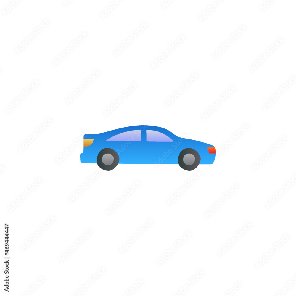 sedan icon, Auto, automobile, car, vehicle symbol in gradient color, isolated on white 