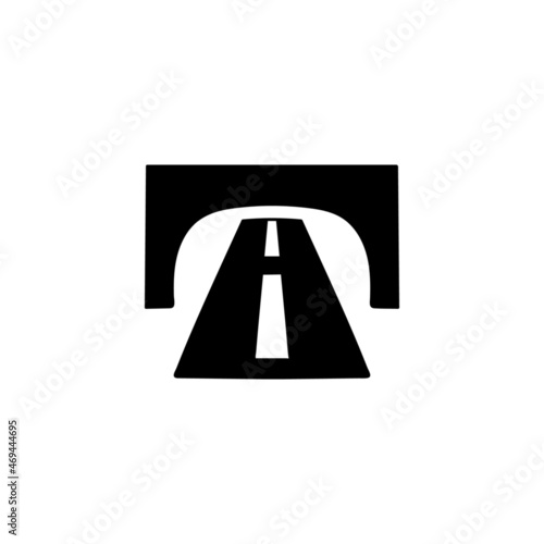 underpass icon  in solid black flat shape glyph icon, isolated on white background  photo