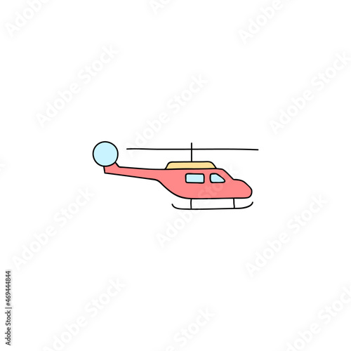 army helicopter icon, military helicopter symbol in color icon, isolated on white background 