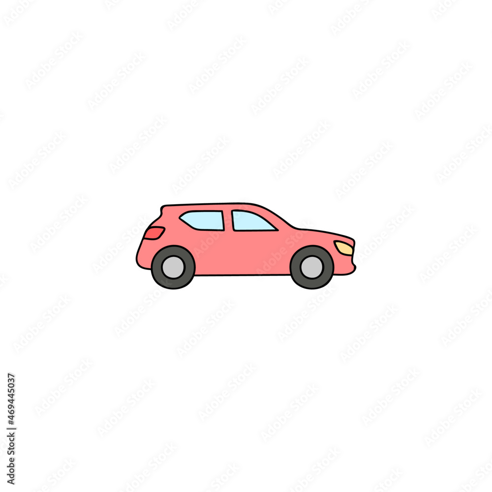Fototapeta premium hatchback car icon in color icon, isolated on white background