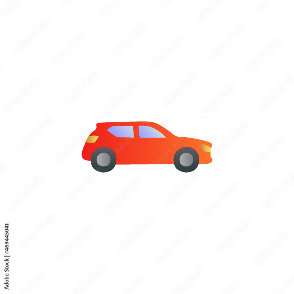 hatchback car icon in gradient color, isolated on white 