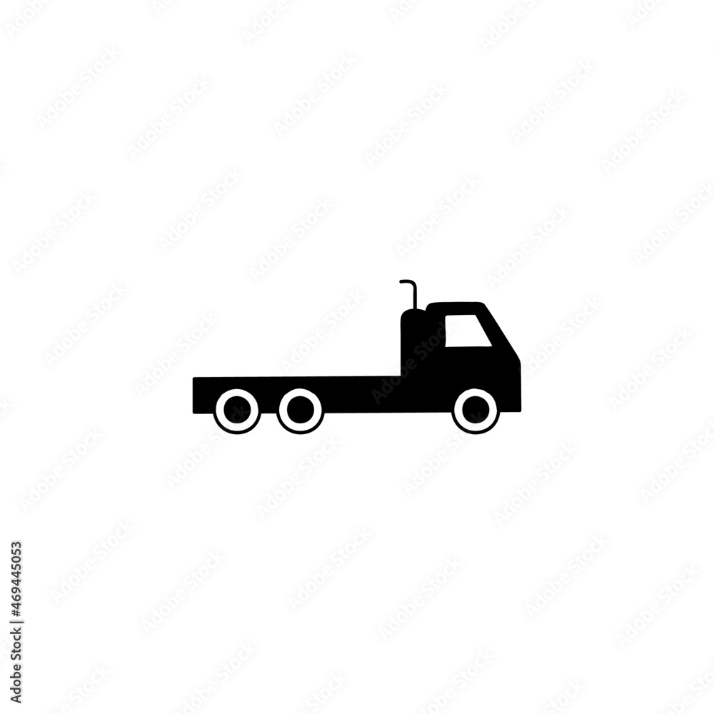 Flatbed, flatbedlorry truck icon in solid black flat shape glyph icon, isolated on white background Flatbed, flatbedlorry truck icon in solid black flat shape glyph icon, isolated on white background