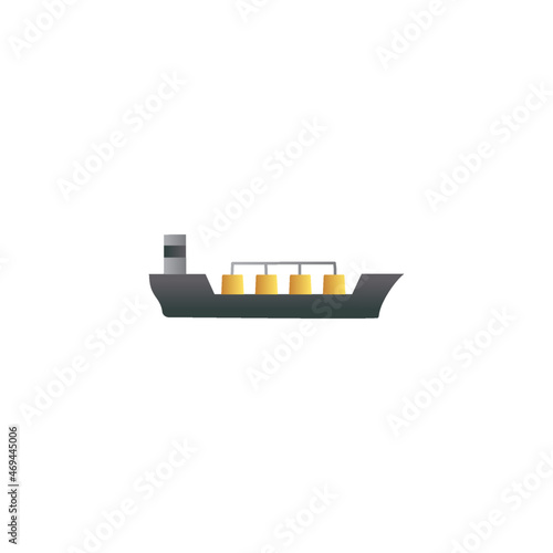 Gas, oil tanker ship icon in gradient color, isolated on white 