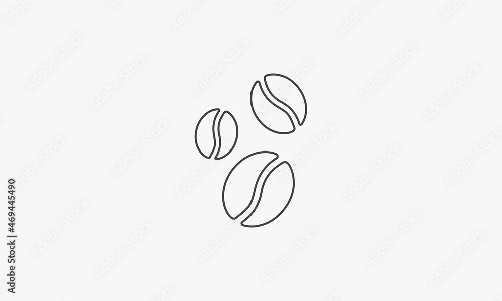 line icon coffee bean isolated on white background. line icon coffee bean isolated on white background.
