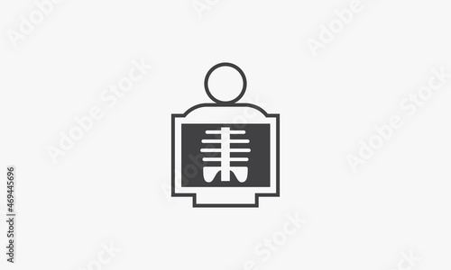 line icon people radiology isolated on white background.