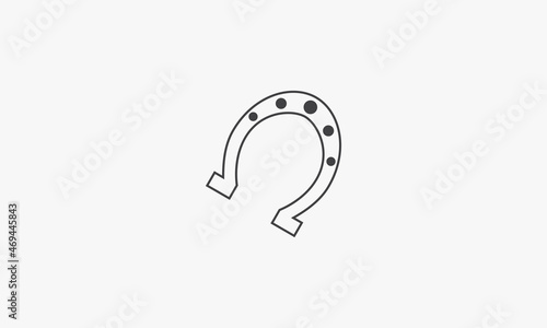 line icon horseshoe isolated on white background.