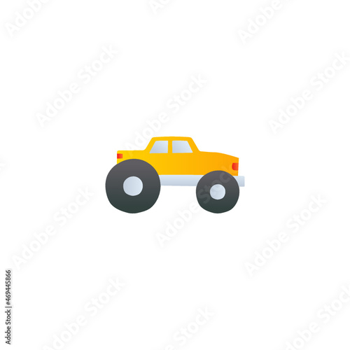 monster car icon, monster truck symbol in gradient color, isolated on white background